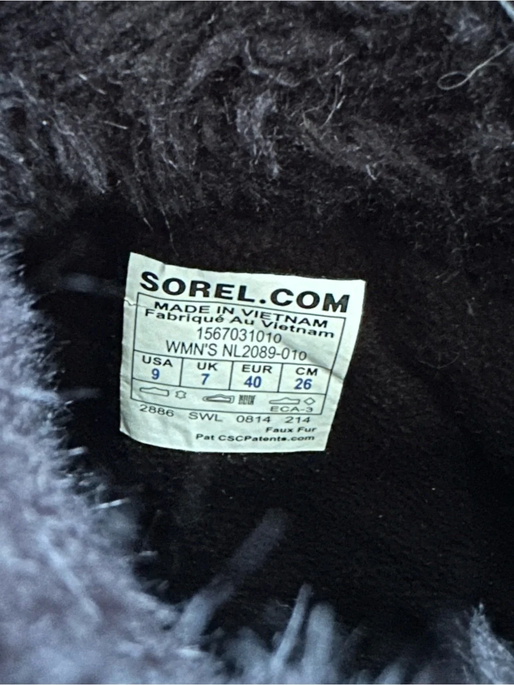 Size 9 Sorel Women’s Winter Carnival Faux Fur Waterproof Snow Boots Black - Picture 10 of 10